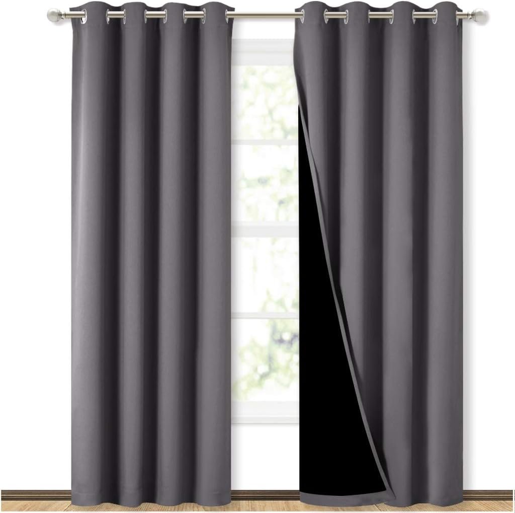 NICETOWN Grey Blackout Curtains
